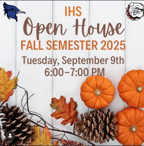 Open House Tuesday September 9th from 6 to 7 pm